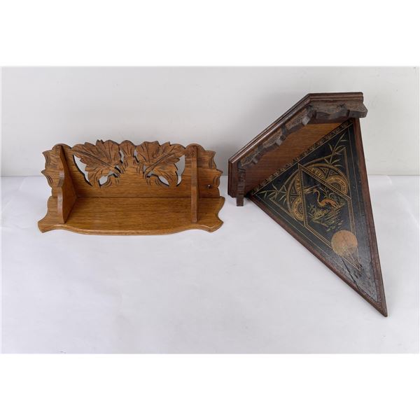 Pair of Victorian Wood Trinket Shelves