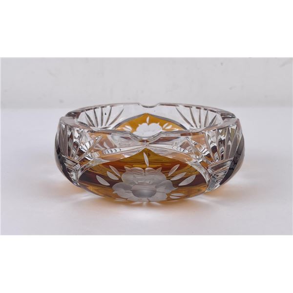 Czechoslovakian Cut Glass Bohemian Ashtray
