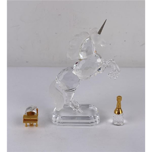 Swarovski Crystal Items Piano Champagne Unicorn