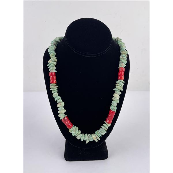 Navajo Turquoise Coral Necklace