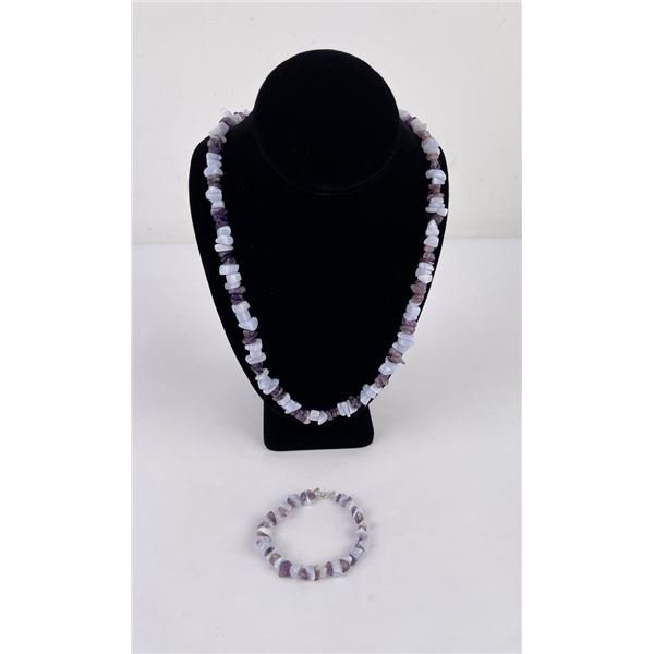Navajo Amethyst Lilac Jade Necklace Bracelet