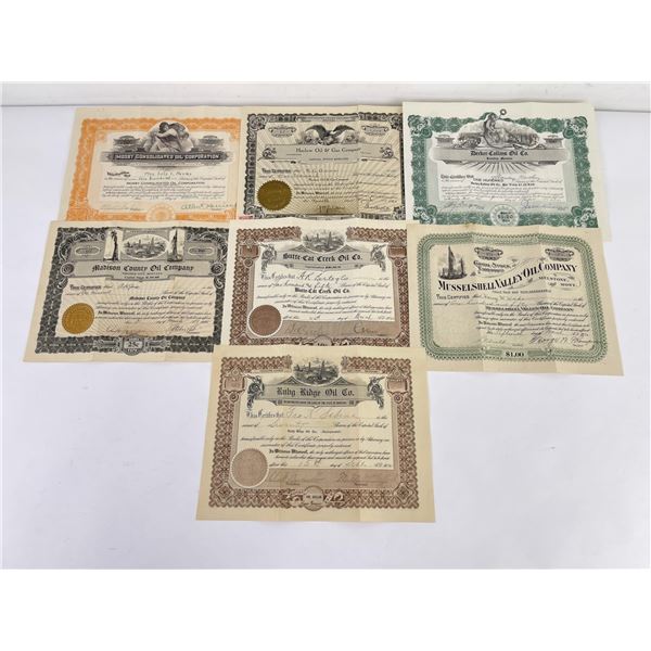 Group of Montana Stock Certificates