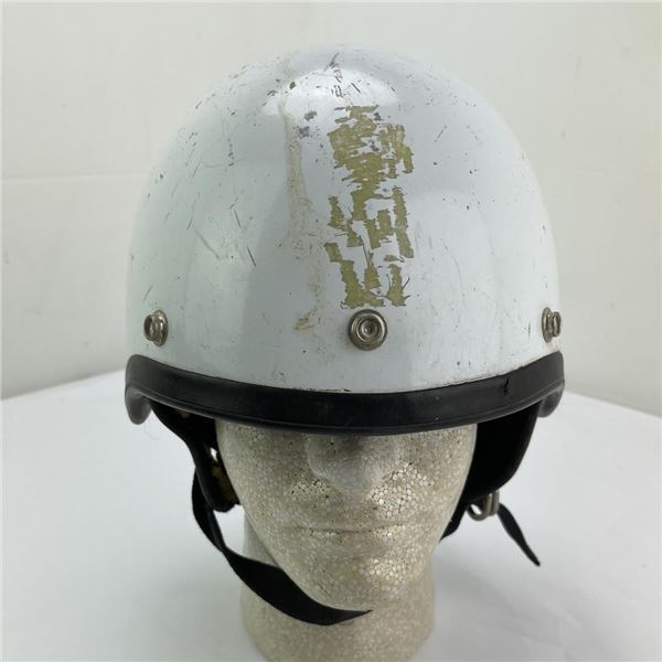 Vintage White Motorcycle Helmet