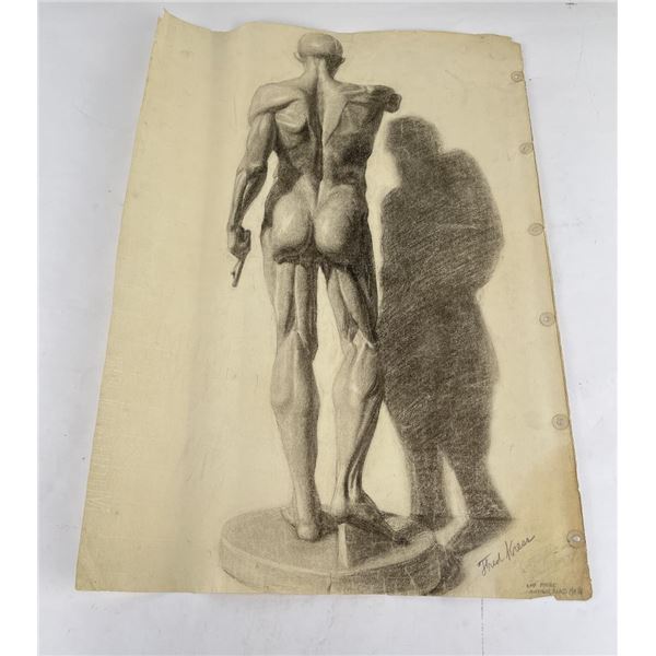 Frederick Kress Drawing Nude Study California