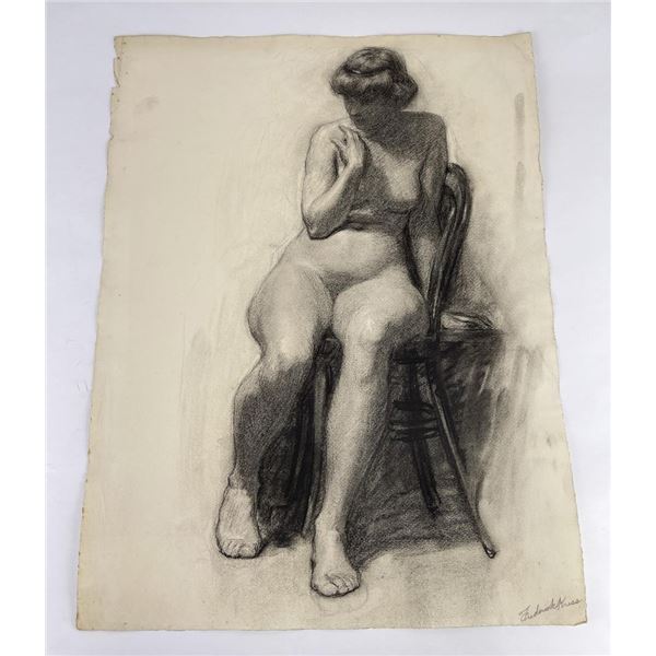 Frederick Kress Drawing Nude Study California