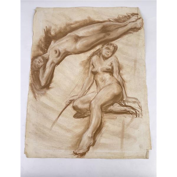 Frederick Kress Drawing Nude Study California