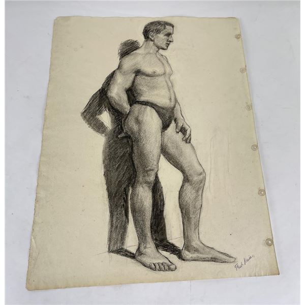 Frederick Kress Drawing Nude Study California