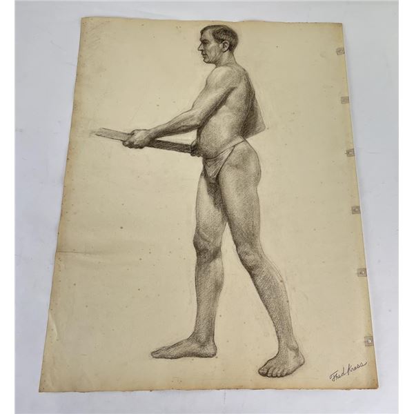 Frederick Kress Drawing Nude Study California