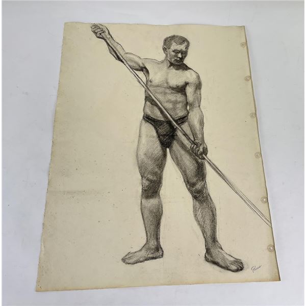 Frederick Kress Drawing Nude Study California