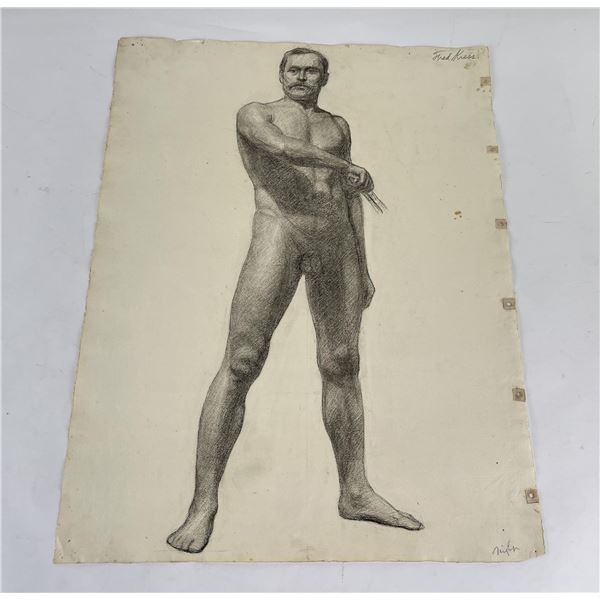 Frederick Kress Drawing Nude Study California