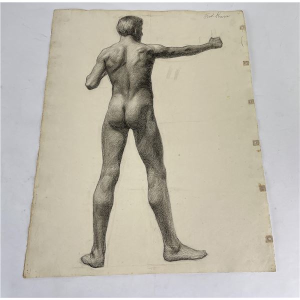 Frederick Kress Drawing Nude Study California