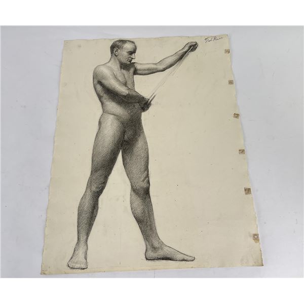 Frederick Kress Drawing Nude Study California