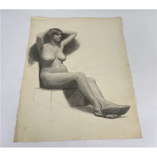 Frederick Kress Drawing Nude Study California