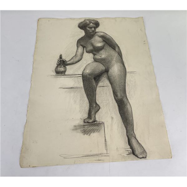 Frederick Kress Drawing Nude Study California
