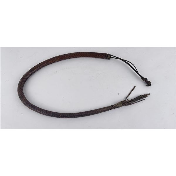 Antique Braided Weighted Leather Horse Quirt