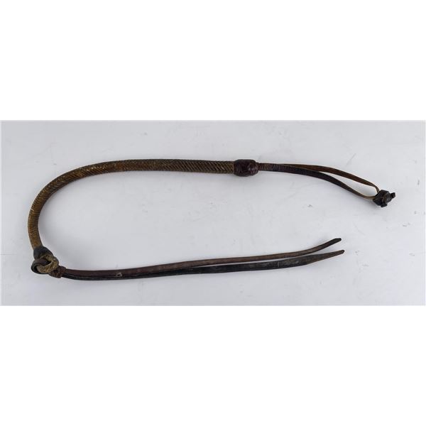 Antique Braided Weighted Leather Horse Quirt