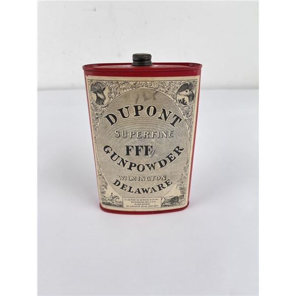 Antique Dupont Superfine FFF Gunpowder Tin Can