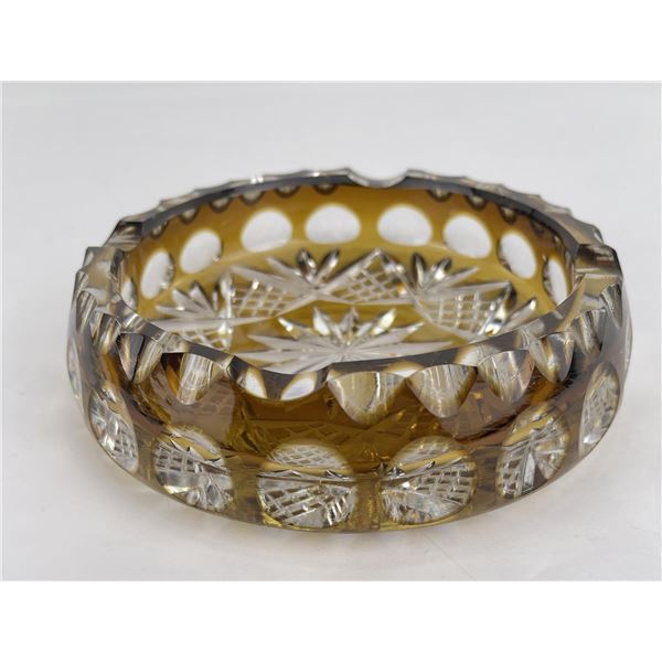 Czechoslovakian Cut Glass Bohemian Ashtray