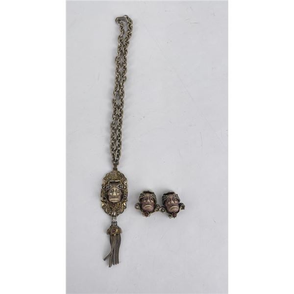 Japanese Costume Jewelry Necklace Earrings