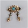 Image 1 : 14k Gold Victorian Persian Turquoise Brooch