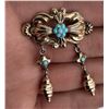 Image 3 : 14k Gold Victorian Persian Turquoise Brooch