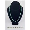 Image 1 : Green Jade Necklace and Bracelet