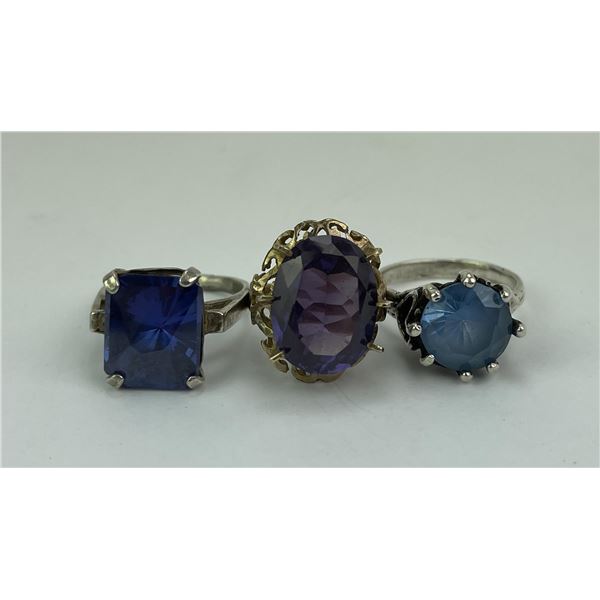 Group of Sterling Silver Rings