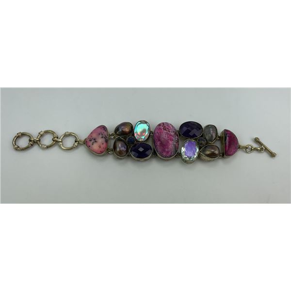 Sterling Silver Semi Precious Stone Bracelet
