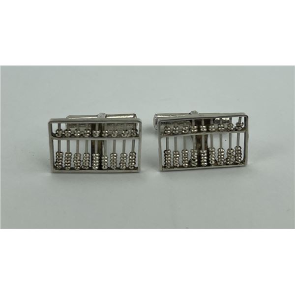 Chinese Sterling Silver Abacus Cufflinks