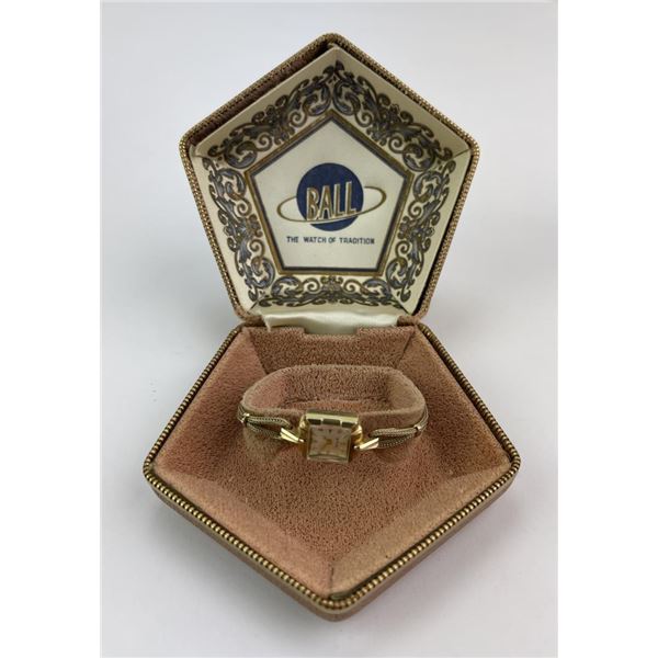 14K Gold Ball Ladies Watch in Box