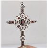Image 3 : Large Sterling Silver Garnet Cross