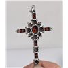 Image 4 : Large Sterling Silver Garnet Cross