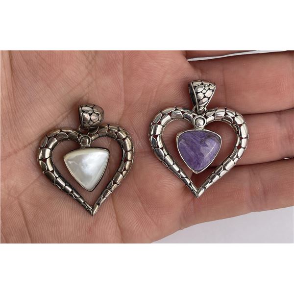 Sterling Silver Heart Necklace Pendants