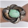 Image 2 : Navajo Sterling Turquoise Bear Claw Bracelet