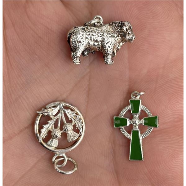 Group of Scottish Sterling Silver Charms