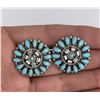Image 2 : Zuni Petit Point Turquoise Sterling Earrings