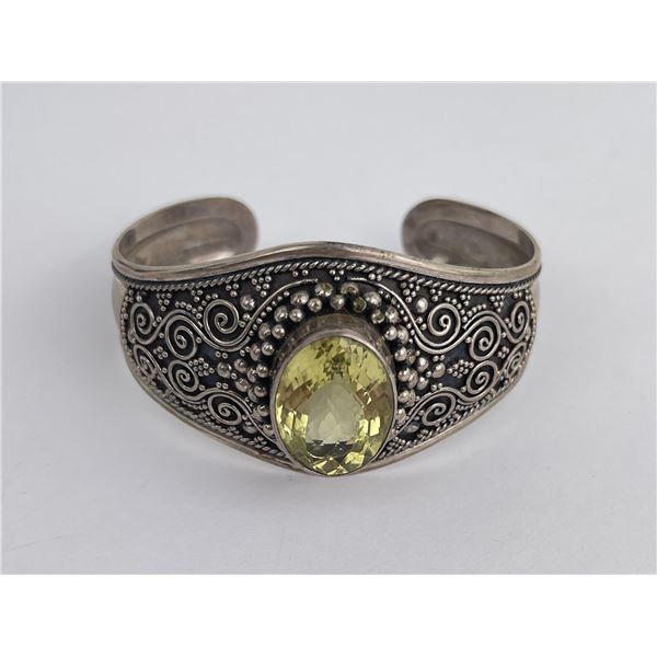 Sterling Silver Peridot Cuff Bracelet