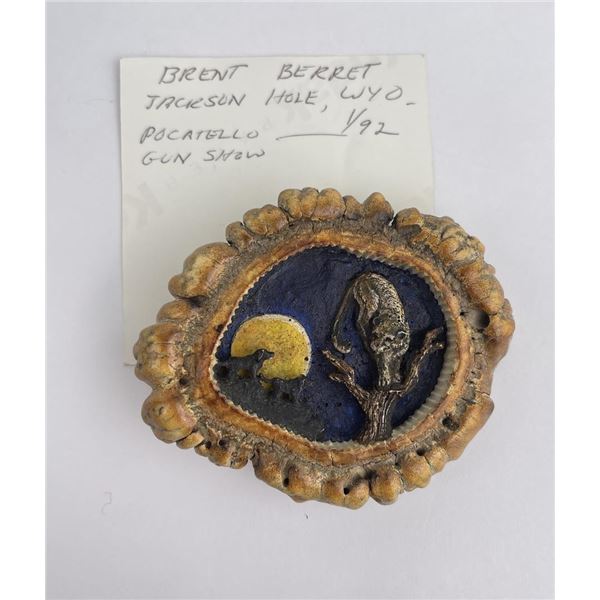 Jackson Hole Wyoming Elk Burr Belt Buckle