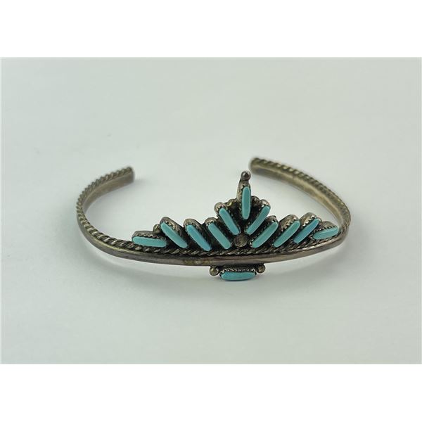 Zuni Petit Point Turquoise Sterling Bracelet