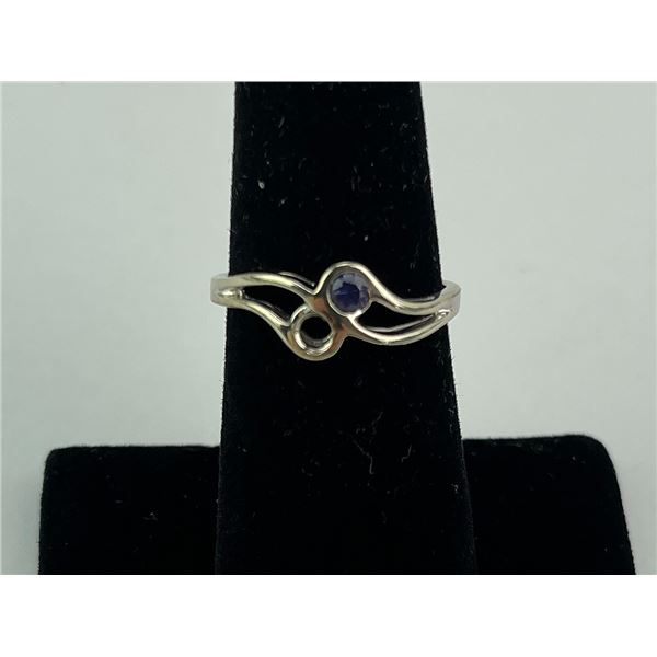 14k White Gold and Sapphire Ring