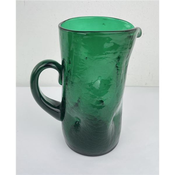 Blenko Forest Green Glass Water Pitcher