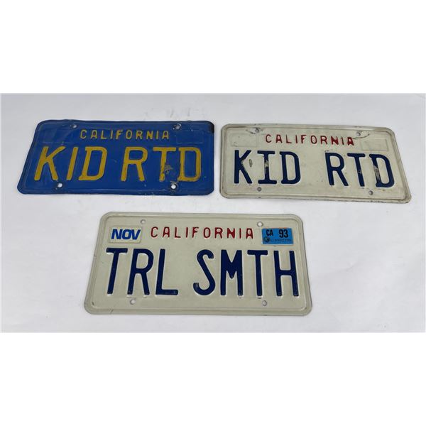 Group of California Vanity License Plates
