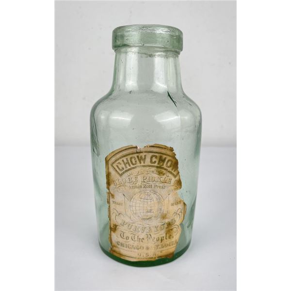 Antique Chow Chow Glob Pickle Co Bottle