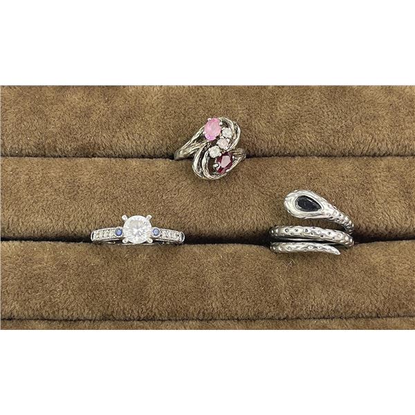 Group of Sterling Silver Rings