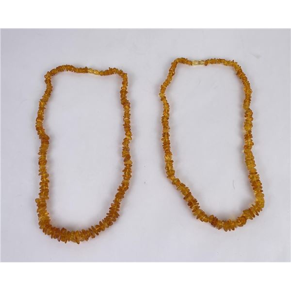 Pair of Amber Nugget Necklaces