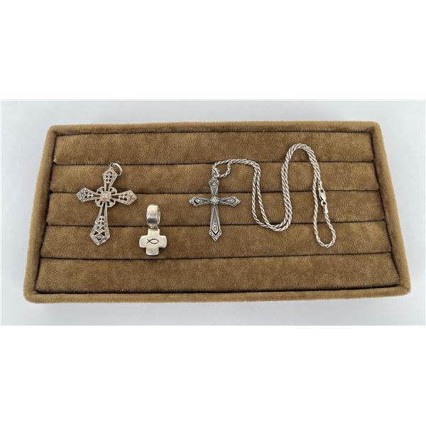 Collection of Sterling Silver Crosses