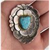 Image 2 : Navajo Turquoise Sterling Silver Brooch Pin