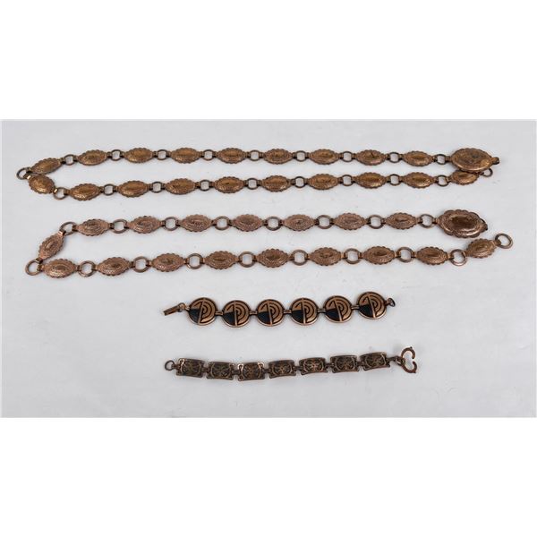 1950s Copper Concho Belts and Bracelets