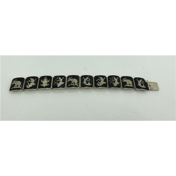 Siam Sterling Silver Link Bracelet