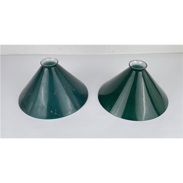 Pair of Antique Cased Glass Lamp Shades